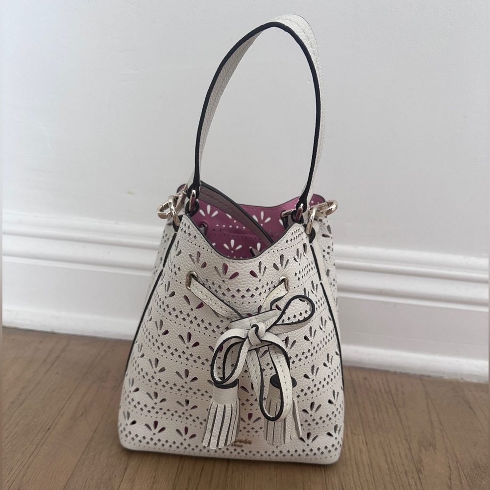 Kate Spade white bucket bag